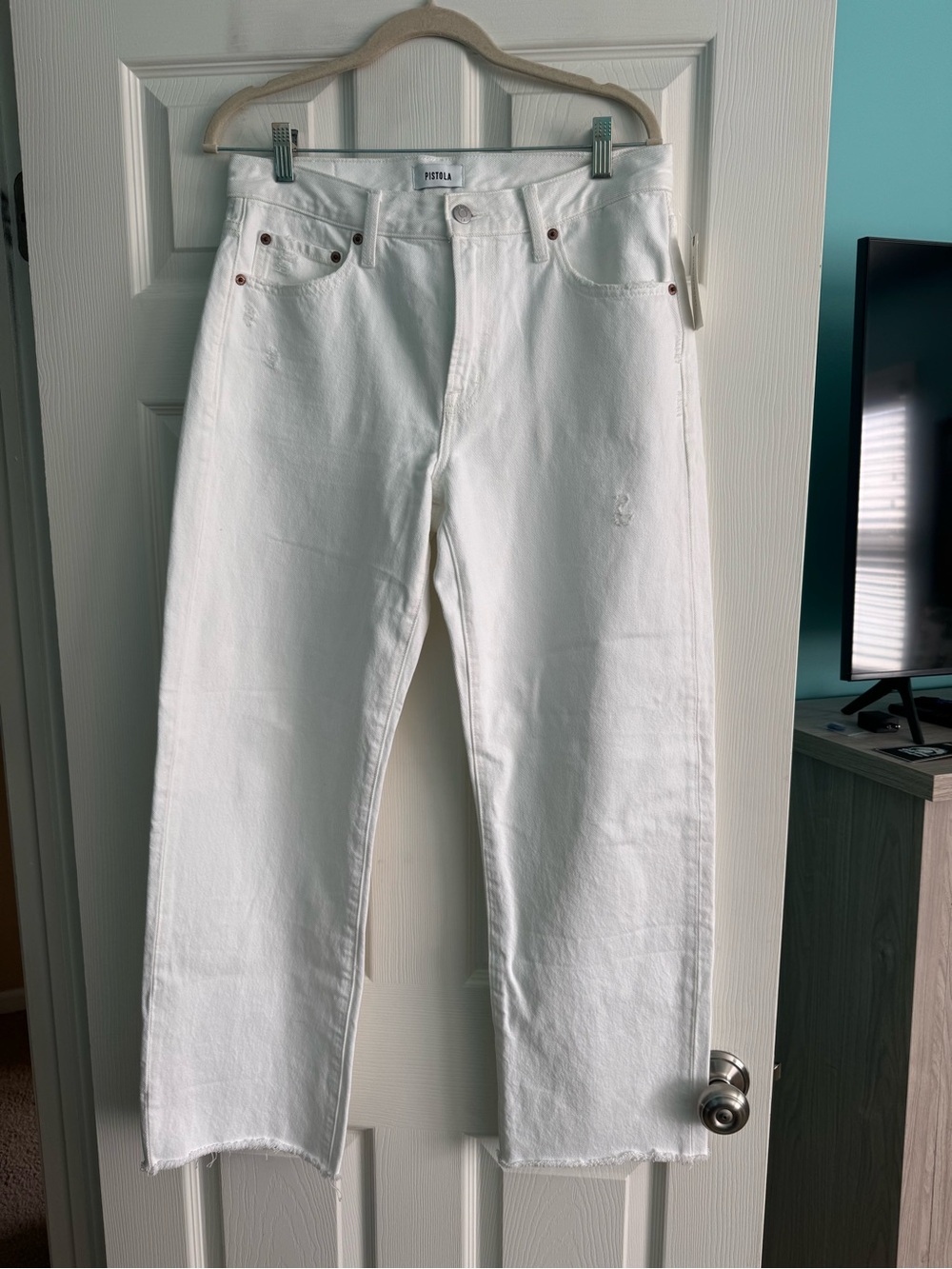 pistola White Straight-Leg Jeans